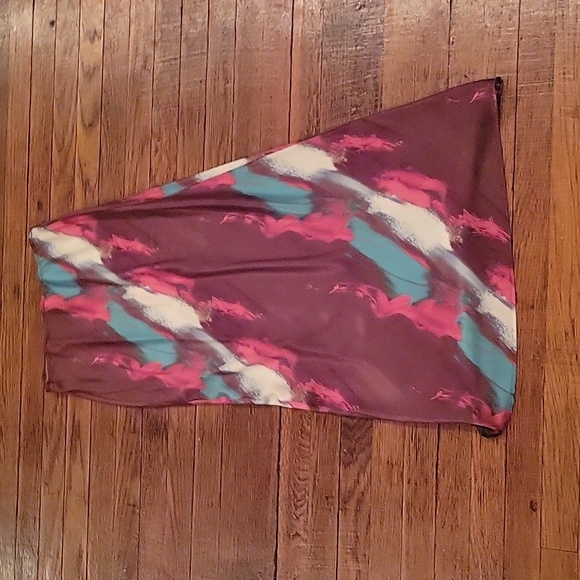 Topshop Brushstroke Satin Midi Skirt | Size 6 EUC - Picture 4 of 5